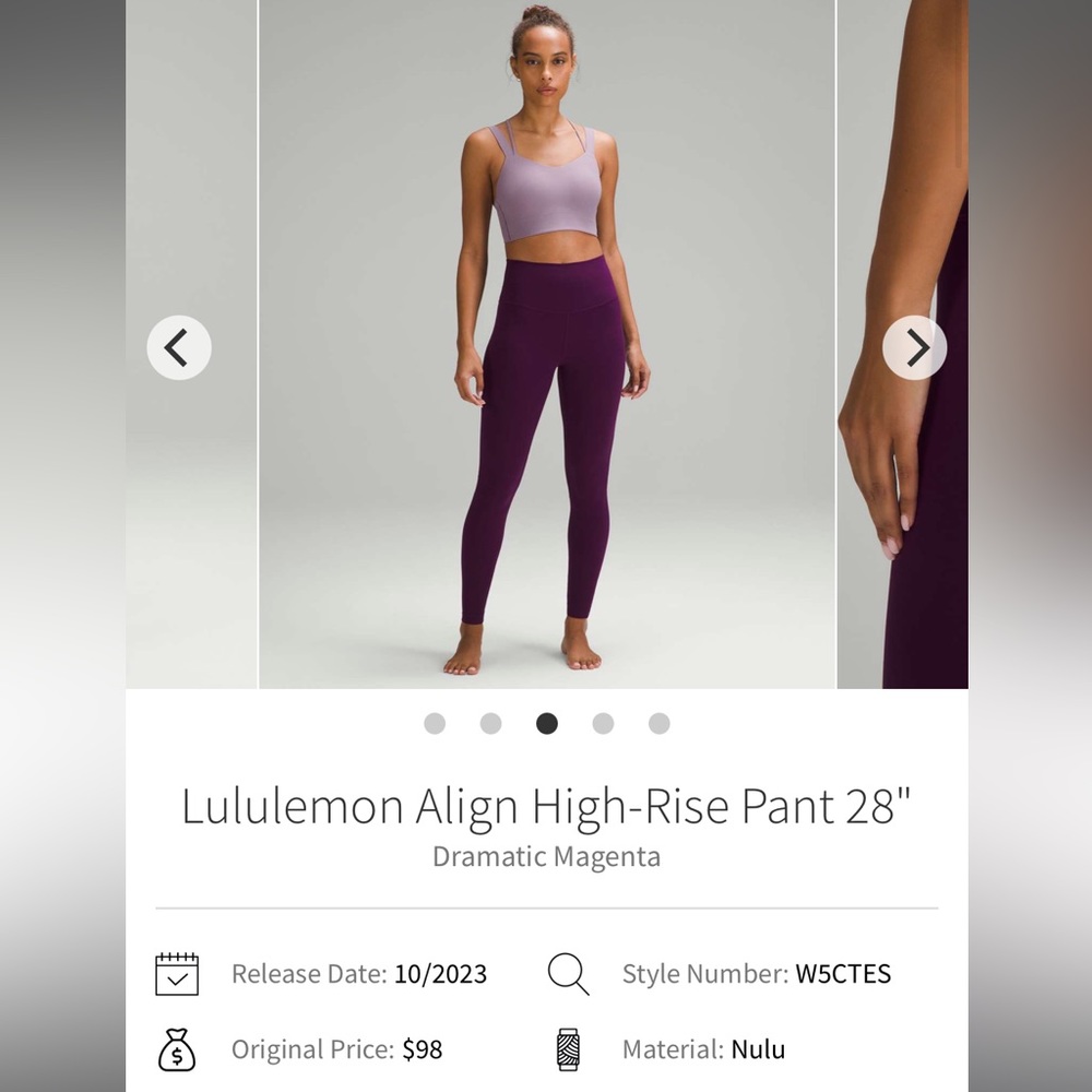 Dramatic magenta align leggings